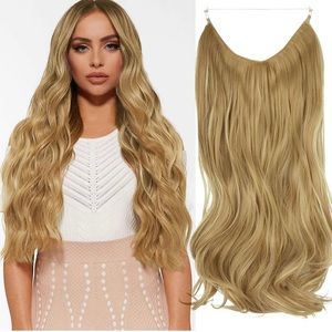 20 inch fish line band halo hair extension